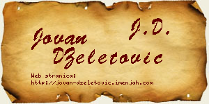 Jovan DŽeletović vizit kartica